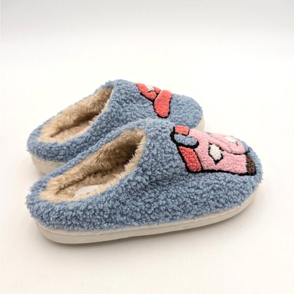 MIA Boot & Cowgirl Hat Western Fuzzy Rodeo Slippers Blue Size US12M EU30 - Picture 4 of 9